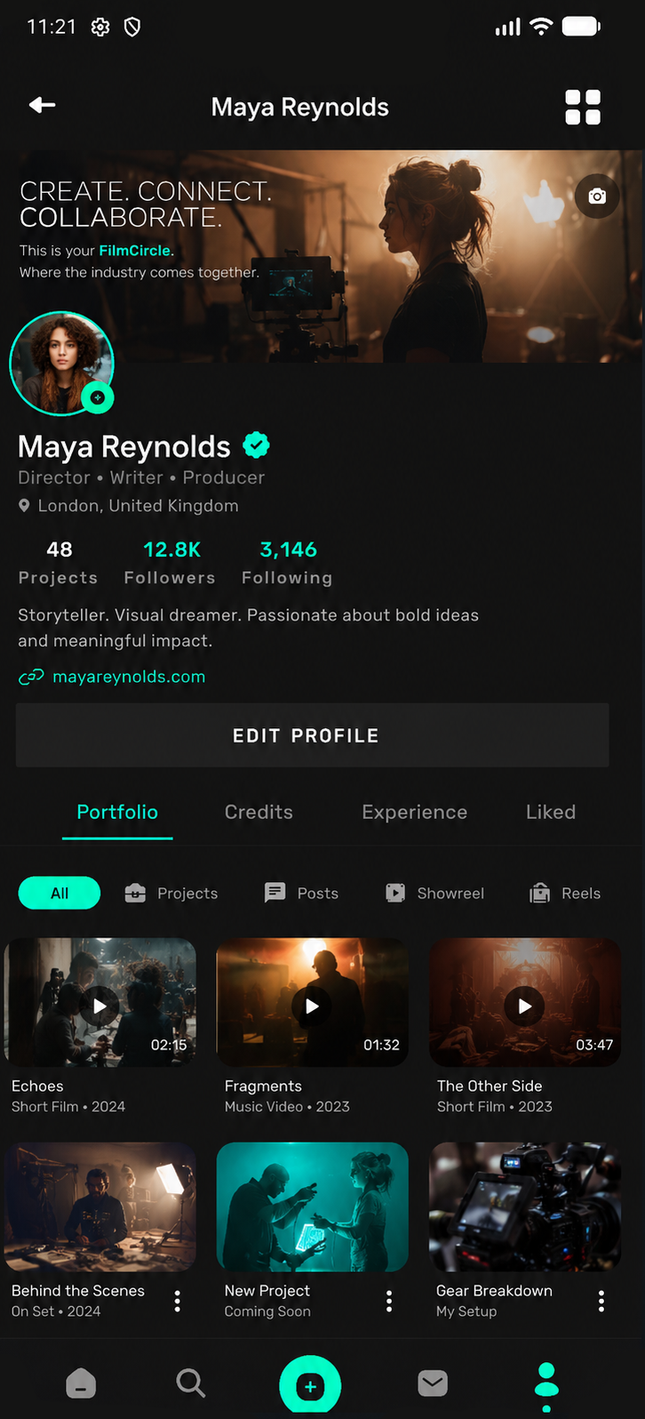 Film Circle user profile